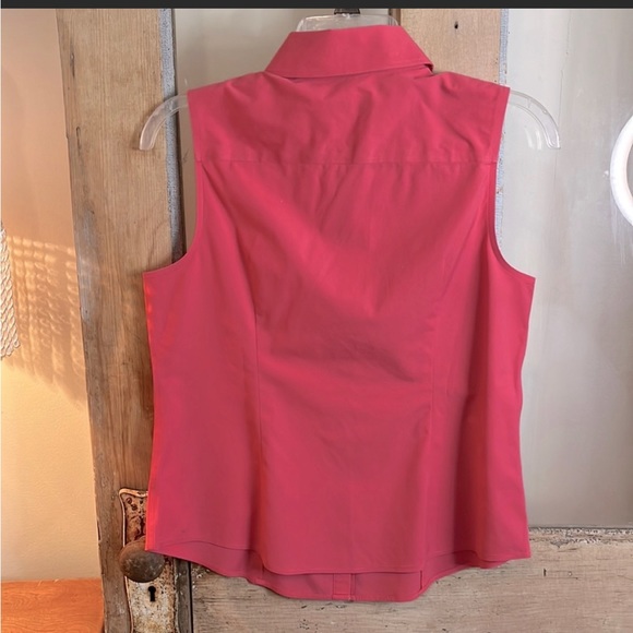 NWOT TALBOTS Petites Top Button Down Muted Pink Sleeveless 6P. - Picture 2 of 4